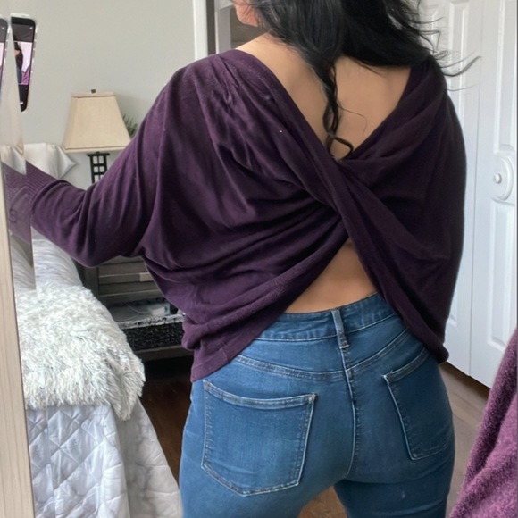 Victoria's Secret Sweaters - Dark purple Victoria’s Secret twist back sweater